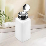 Maxbell Push Down Liquid Dispenser Premium Pump Bottle for Nail Polish Remover White 250 ml