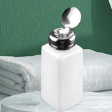 Maxbell Push Down Liquid Dispenser Premium Pump Bottle for Nail Polish Remover White 250 ml