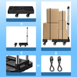 Maxbell Folding Hand Truck Hand Truck Compact Trolley for Office Travel Moving black