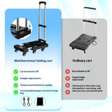 Maxbell Folding Hand Truck Hand Truck Compact Trolley for Office Travel Moving black