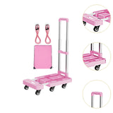 Maxbell Folding Hand Truck Hand Truck Compact Trolley for Office Travel Moving pink