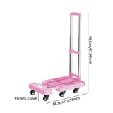 Maxbell Folding Hand Truck Hand Truck Compact Trolley for Office Travel Moving pink