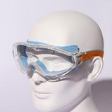 Maxbell Goggles Lightweight for Adults Comfortable to Wear Clear Lens Eye Protection Blue