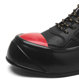 Maxbell Steel Toe Cap Non Slip Rubber Sole with Back Strap Foot Cover Toe Protection Red
