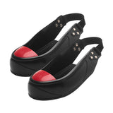 Maxbell Steel Toe Cap Non Slip Rubber Sole with Back Strap Foot Cover Toe Protection Red