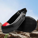Maxbell Steel Toe Cap Non Slip Rubber Sole with Back Strap Foot Cover Toe Protection Red