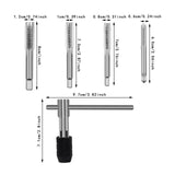 Maxbell Screw Thread Taps Easy to Use Hardware Waterproof High Hardness Repair Tools 5 Pieces With Handle