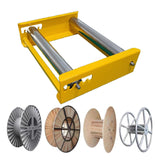 Maxbell Cable Drum Roller Heavy Duty Reel Stand Roller Adjustable Cable Roller Stand Yellow