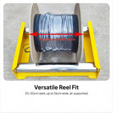 Maxbell Cable Drum Roller Heavy Duty Reel Stand Roller Adjustable Cable Roller Stand Yellow