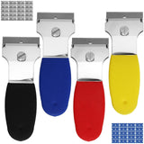 Maxbell Multipurpose Scrapers Cleaning Tools Paint Strip Tool for Tiles Glass Decals 4 Scrapers
