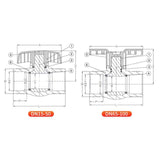 Maxbell PVC Ball Valve Sturdy Pipe Fitting for Sewage Pump Outdoor Irrigation System Inner diameter 6.3cm