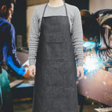 Maxbell Denim Apron Workwear Comfortable Welding Work Apron for Garden Painting Home M