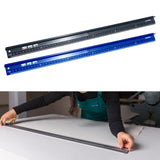 Maxbell Cutting Ruler Lightweight Aluminum Alloy Craft Ruler for Cloth Leather Paper Black