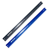 Maxbell Cutting Ruler Lightweight Aluminum Alloy Craft Ruler for Cloth Leather Paper Black