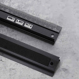 Maxbell Cutting Ruler Lightweight Aluminum Alloy Craft Ruler for Cloth Leather Paper Black
