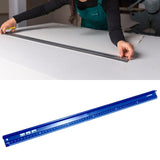 Maxbell Cutting Ruler Lightweight Aluminum Alloy Craft Ruler for Cloth Leather Paper blue
