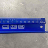 Maxbell Cutting Ruler Lightweight Aluminum Alloy Craft Ruler for Cloth Leather Paper blue