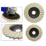 Maxbell Wool Felt Flap Polishing Disc Angle Grinder Attachment for Jewelry Glass Car 125 Type