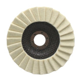 Maxbell Wool Felt Flap Polishing Disc Angle Grinder Attachment for Jewelry Glass Car 125 Type