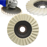 Maxbell Wool Felt Flap Polishing Disc Angle Grinder Attachment for Jewelry Glass Car 125 Type