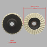 Maxbell Wool Felt Flap Polishing Disc Angle Grinder Attachment for Jewelry Glass Car 125 Type