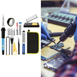 Maxbell 60 W Soldering Iron Set Home 200-450°C Adjustable Temperature for Welding EU Without Multimeter