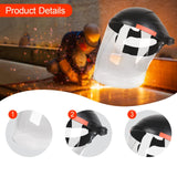 Maxbell Welding Face Shield with Hard Hat Impact Resistant Visor Practical Protector Black and Clear