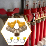 Maxbell Brass Valve with Clamps Home Easy Installation 3 Way Shut Off Valve Y Shaped