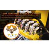 Maxbell Brass Valve with Clamps Home Easy Installation 3 Way Shut Off Valve Y Shaped