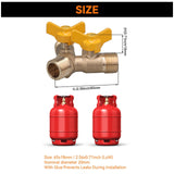 Maxbell Brass Valve with Clamps Home Easy Installation 3 Way Shut Off Valve Y Shaped