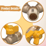 Maxbell Brass Valve with Clamps Home Easy Installation 3 Way Shut Off Valve Y Shaped