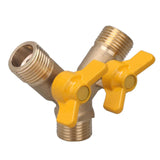 Maxbell Brass Valve with Clamps Home Easy Installation 3 Way Shut Off Valve Y Shaped