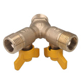 Maxbell Brass Valve with Clamps Home Easy Installation 3 Way Shut Off Valve Y Shaped
