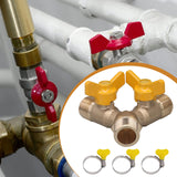 Maxbell Brass Valve with Clamps Home Easy Installation 3 Way Shut Off Valve Y Shaped