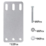 Maxbell 12x Cargo E Track Plates Sturdy Heavy Duty for Wooden Floors Trailers Repair