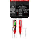 Maxbell Voltage Tester Tool Portable Built in Flashlight for Home Office Electrician red