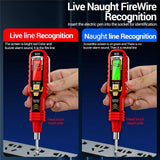 Maxbell Voltage Tester Tool Portable Built in Flashlight for Home Office Electrician red