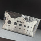 Maxbell Bolt Gauge Card Double Sided Compact Screw Gauge for Engineers DIY Repairers