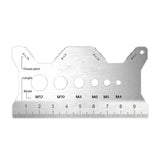 Maxbell Bolt Gauge Card Double Sided Compact Screw Gauge for Engineers DIY Repairers