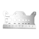 Maxbell Bolt Gauge Card Double Sided Compact Screw Gauge for Engineers DIY Repairers