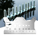 Maxbell Bolt Gauge Card Double Sided Compact Screw Gauge for Engineers DIY Repairers