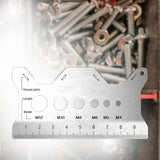 Maxbell Bolt Gauge Card Double Sided Compact Screw Gauge for Engineers DIY Repairers