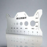 Maxbell Bolt Gauge Card Double Sided Compact Screw Gauge for Engineers DIY Repairers