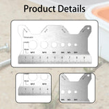 Maxbell Bolt Gauge Card Double Sided Compact Screw Gauge for Engineers DIY Repairers