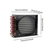 Shellless Refrigerator Condenser Compressors Copper Tube Air Cooled Radiator 30cmx28cmx13cm