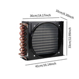 Shellless Refrigerator Condenser Compressors Copper Tube Air Cooled Radiator 41cmx33cmx16cm