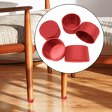 Maxbell 5x PVC ID 6.3cm Round Furniture Legs End Caps Versatile Chair Leg Protectors Red