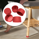 Maxbell 5x PVC ID 6.3cm Round Furniture Legs End Caps Versatile Chair Leg Protectors Red