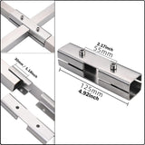 Maxbell Square Tubing Connector for 25mmx25mm Square Pipe