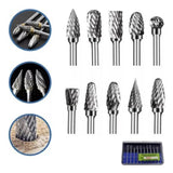 Maxbell 10x Tungsten Carbide Rotary Burr Cutting for Carpentry Woodworking Deburring